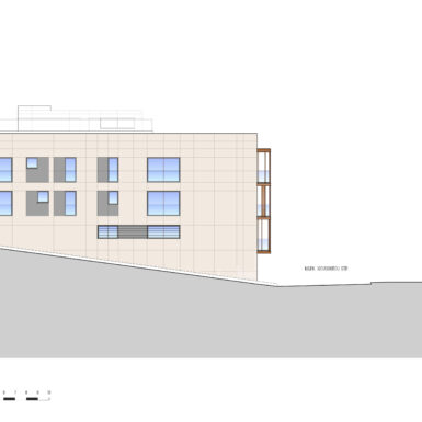 redesign of an apartment building in mets south elevation